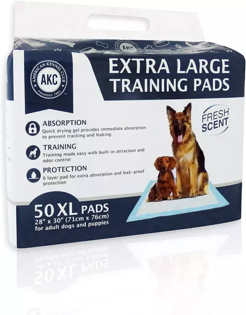 Ultra Absorbent Odor Control Training Pads for Dogs Leak-Proof Quick 50 Count