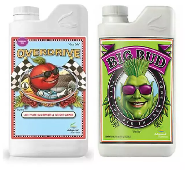 Advanced Nutrients Overdrive And Big Bud Flower 250ml 1L Booster Bloom Enhancer