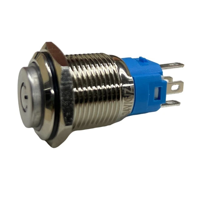 Interrupteur Bouton-Poussoir Rond 12mm - Momentané Avec LED - 1 NO + 1 NC - Multicolore