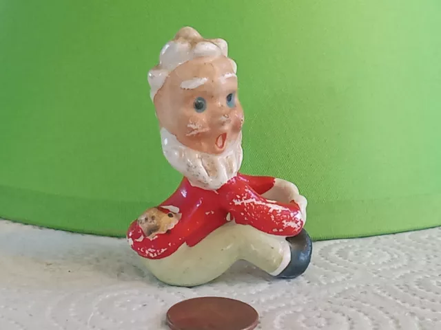 Vintage Ceramic Christmas Santa Candle Hugger Made in Japan