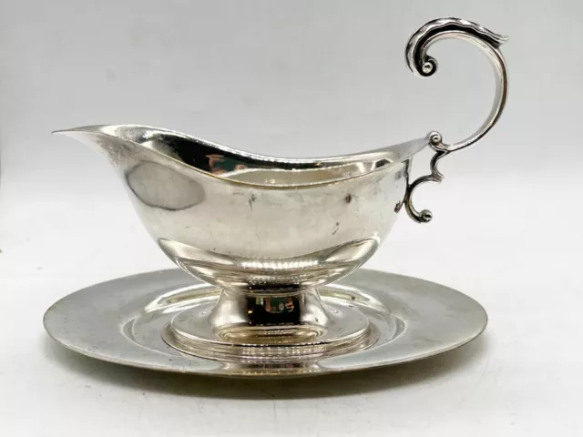 Vintage Silver Plate - Plato - Gravy Sauce Boat And Tray