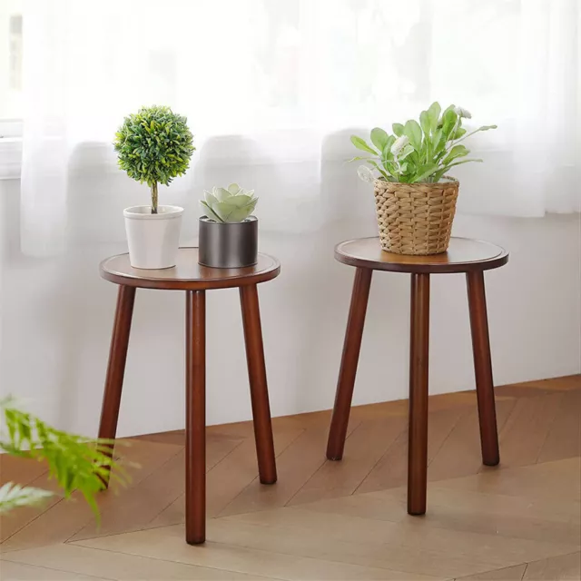 2 Pack Vintage Plant Pot Stand Round Edge Flower Display Stand Home Tripod Stool