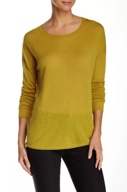 VINCE Superwash Womens Wool Blend Hi-Low Sweater Pullover in Chartreuse Size XL