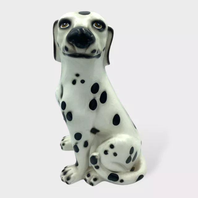 Statua cane dalmata in ceramica metà secolo (ornamento, statuetta, regalo di Natale, vintage