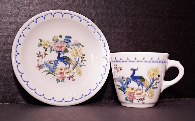 Milwaukee Road Railroad Peacock Demitasse AD Cup Saucer CMSTP&P 1941 EXC COND!!!