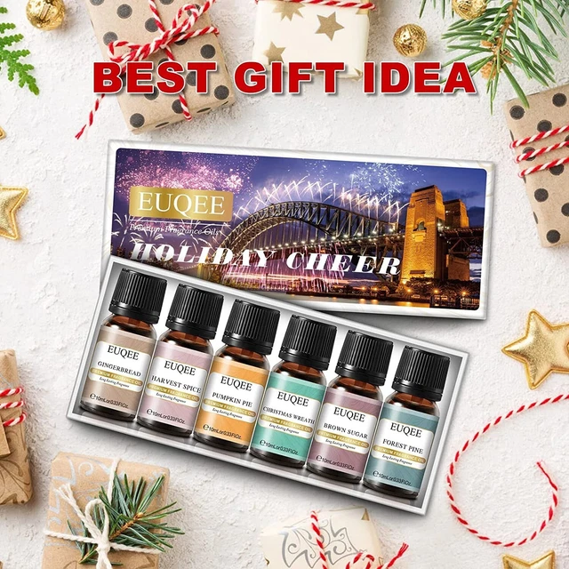EUQEE Holiday Set of 6 Premium Grade Fragrance Oil,Christmas Diffuser Brown Suga