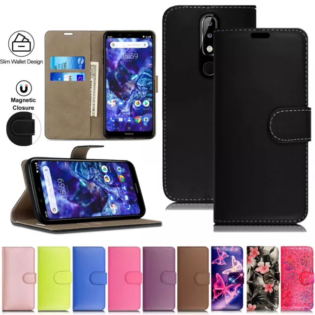 Case For Nokia 2 3 5.1 4 6 7 8 Leather Shockproof Wallet Stand Flip Phone Cover