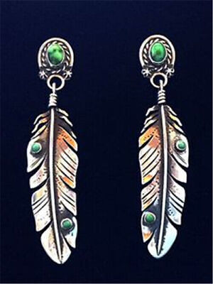 Vintage Silver Dangle Drop Earrings Women Hook Turquoise Jewelry Ear Gifts