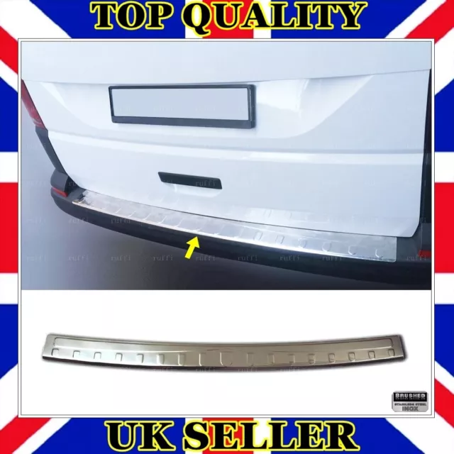 Chrome Rear Bumper Protector BRUSHED For VW T6 TRANSPORTER CARAVELLE MULTIVAN