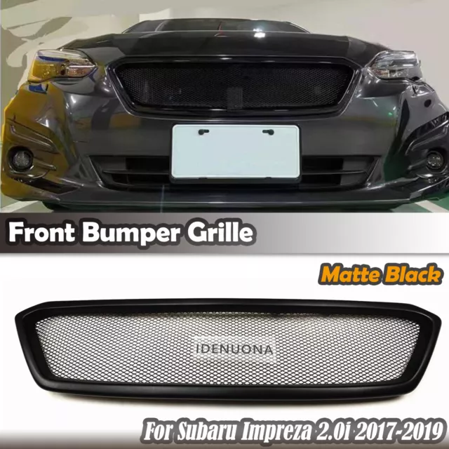 Car Front Bumper Grille Grill Cover Kit For Subaru Impreza 2.0i 2017-2019 Matte