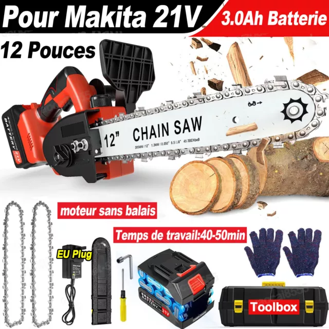 900W Électrique Tronçonneuse Sans Fil 12 Pouces À Main Avec Batterie Pour Makita