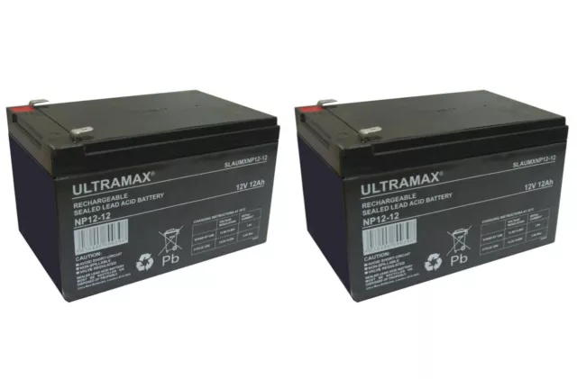 2 X ULTRA MAX 12V 12AH AGMGEL Battery Mobility Shoprider Xtralite, Wispa