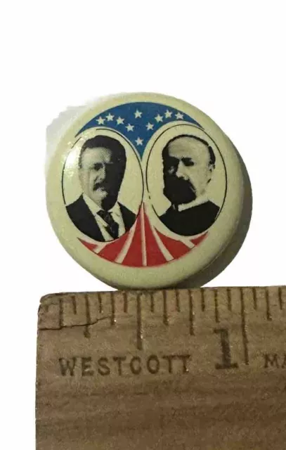 Vintage William McKinley & Theodore Roosevelt Jugate Political Button 1.0inch