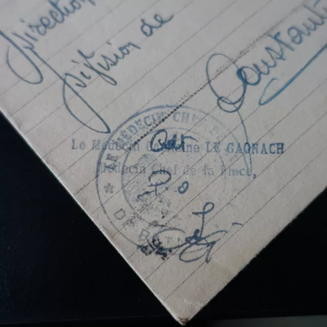 1949 Algerien - Umschlag Handarbeit Mit Stempel Militär Arzt Chef De Batna 2
