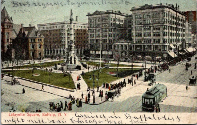 Lafayette Square Soldier's Monument Buffalo New York NY POSTCARD