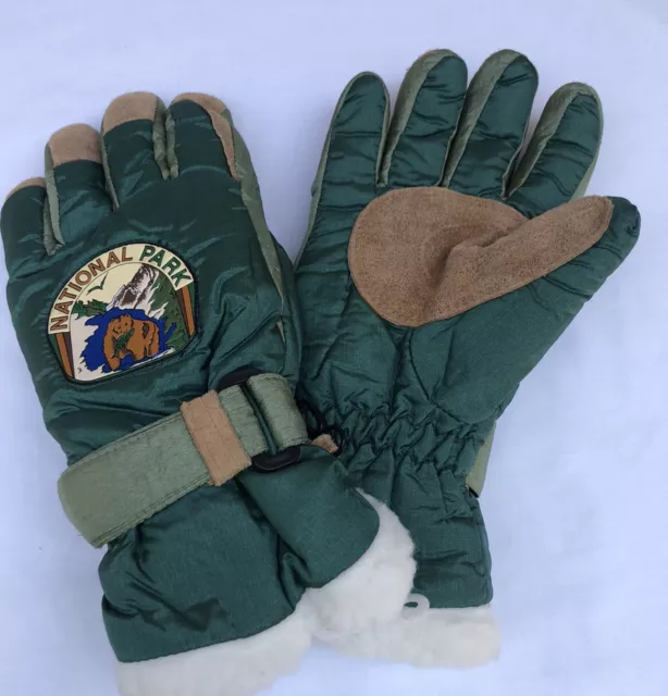 Vintage National Park  Ski Snow Winter Gloves Size Tag Small