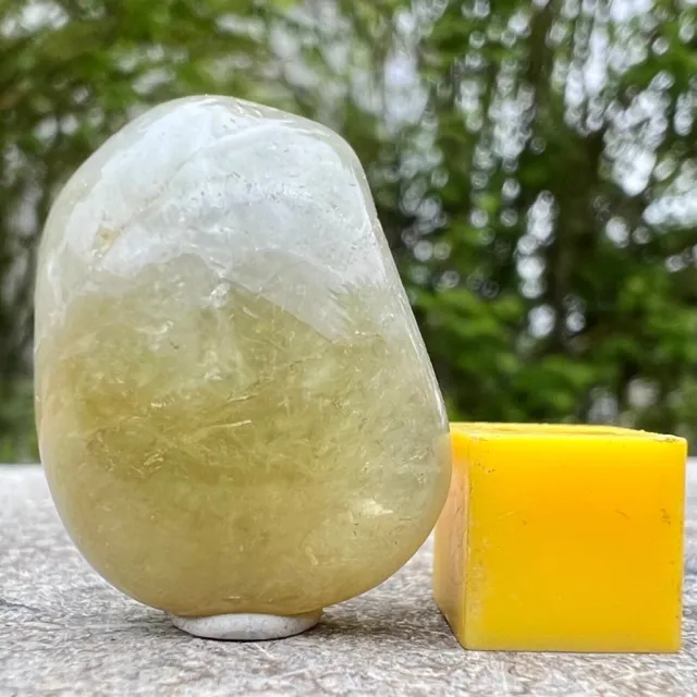 Natural prasiolite dark tumble stone crystal for spiritual healing and growth