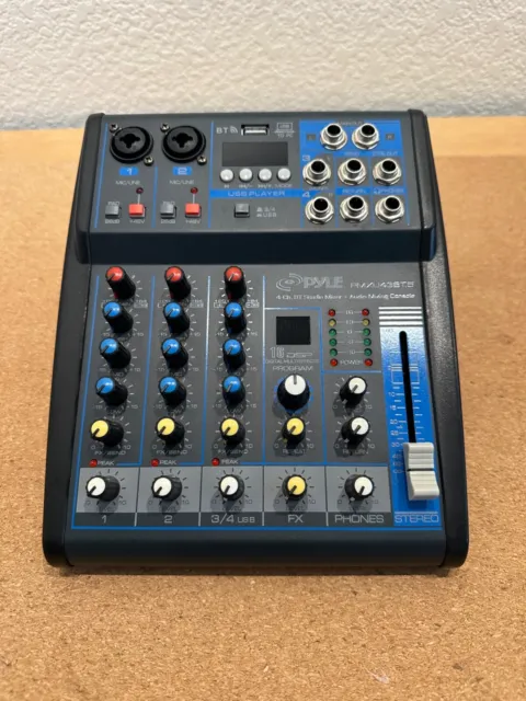 PYLE PMXU43BT.5 4-Ch. BT Studio Mixer + Audio Mixing Console