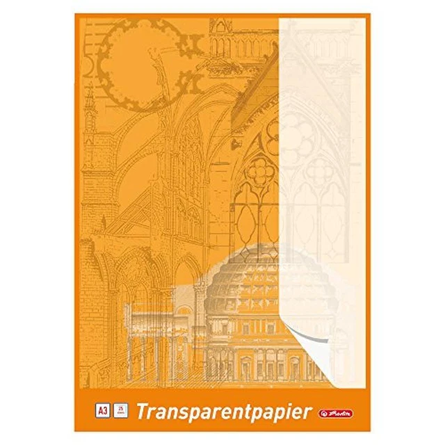(TG. A3) Herlitz - Blocco a 696302 carta trasparente A3, 25 fogli A3 - NUOVO