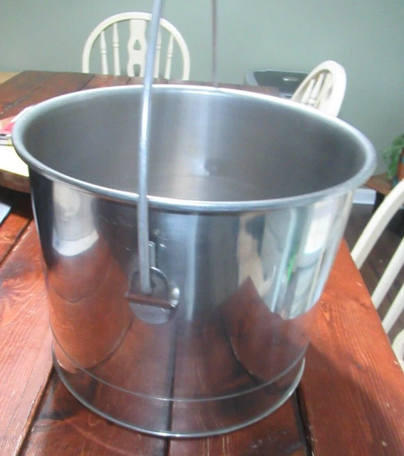 Service Master Industrial Grade Stainless Steel Mop Utility Bucket 13"X13"X10" H