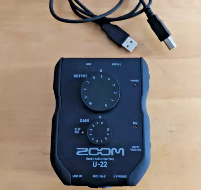 Zoom U22, Handy Audio Interface, MIDI, Zuschaltbare Phantomspeisung