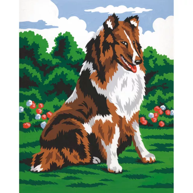 Collie Pintar por Números Mammut Plantilla Dibujos para Colorear Hund Animales