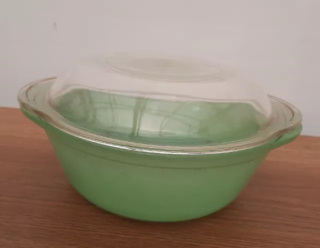 Agee Pyrex Green Casserole Dish & Lid Vintage Round CR-212-CU