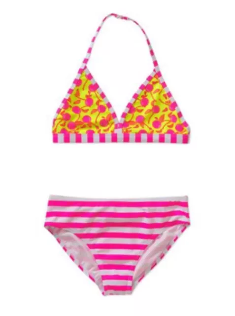 NEW OP Girls Cherry Polka Dot Heart Floral Print  Bikini Swimsuit 6/6X 7/8 10/12