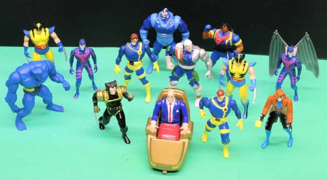 MARVEL STEEL MUTANTS LOT OF 13 X-Men 3" Die Cast Metal Figures 1994 Toy Biz