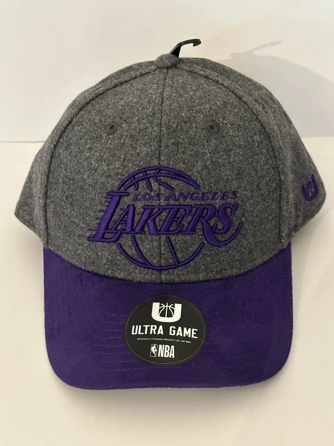 NEW OSFM Ultra Game NBA Los Angeles Lakers Purple Gray  Logo Snapback  Hat Cap ✨