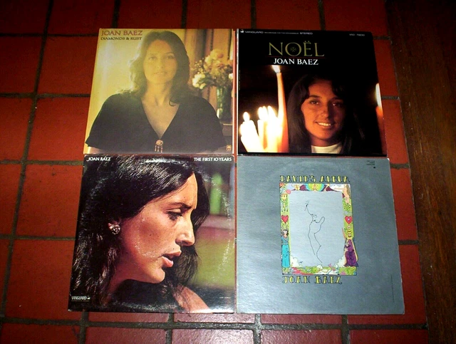 JOAN BAEZ ( 5 ) LP lot: 1st DAVID'S ALBUM / TEN YEARS / DIAMONDS & RUST / NOEL
