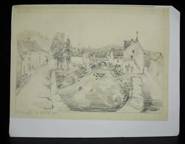 Albert Il Roy 1900 Villaggio Di Val Lujon Disegno Originale