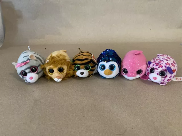 LOT of Six TY BEANIES Boos Teeny stackable plush