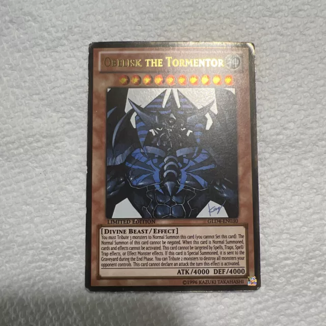 Yugioh Obelisk The Tormentor Limited Edition Gold Rare GLD4-EN030 LP