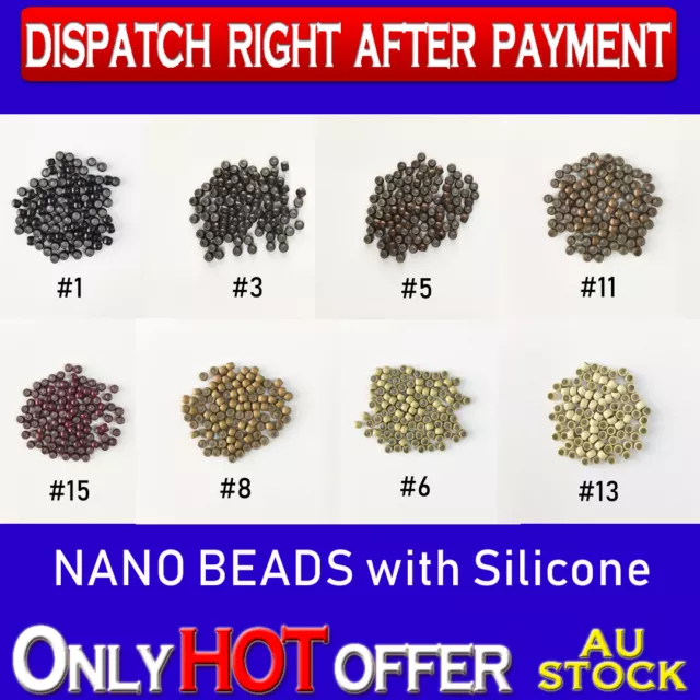 100 Silicone Lined Nano Micro Ring Beads for applying Nano Ring