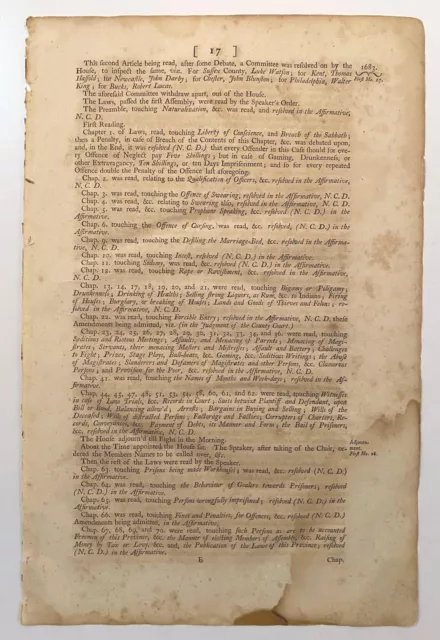 Actual Page Printed By Benjamin Franklin In 1752