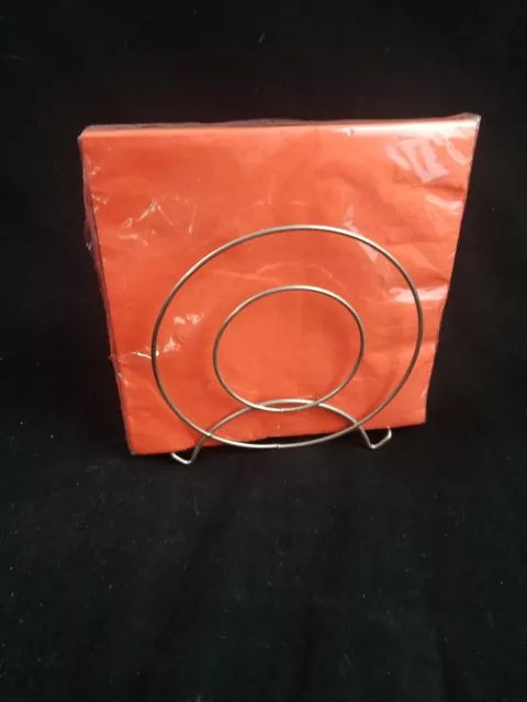 Vintage Art Deco Cottage Style Retro  Wire Metal Round Napkin Holder