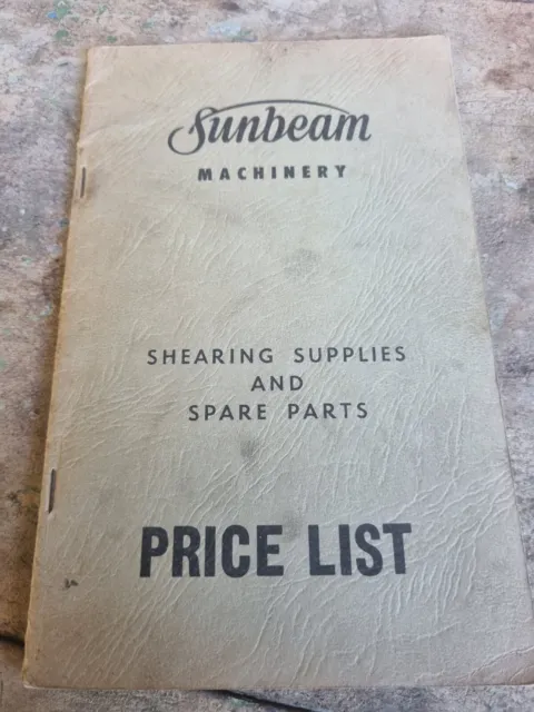 Sunbeam machinery Shearing supplies & spare parts price list