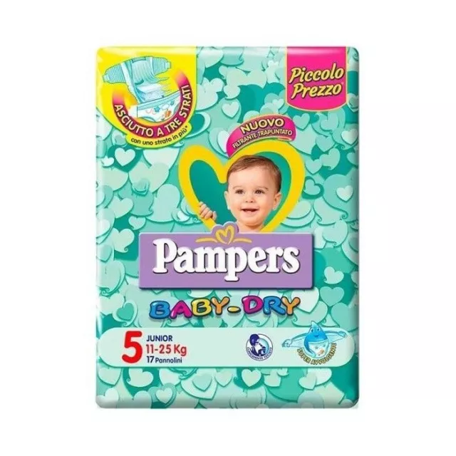 Pampers Pannolini Bambini Baby Dry Junior Taglia 5 (11-25 Kg) Quantita' A Scelta