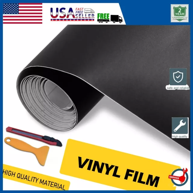72 x 60 Matte Flat Black Vinyl Film Wrap Sticker Decal Bubble Free Air  Release