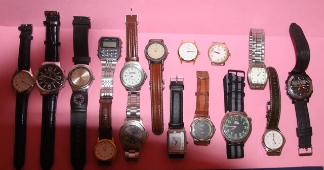 Lot De 5 Montres - Mélange Quartz Et Pièces Détachées - Occasion, Pour Collection Ou Réparation