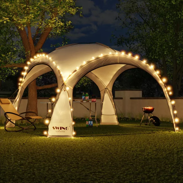 LED - Event Pavillon XXL 450 cm Partyzelt Garten Pavilon Gartenzelt Falt Camping