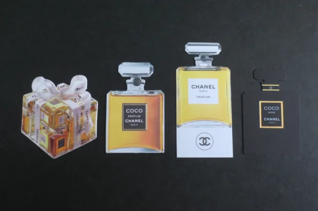4 x Chanel Perfume Fragrance Advertising Blotter Cards