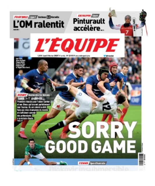 L'Equpe Journal 14/05/1991; XV de France-Angleterre/ Ron Dens