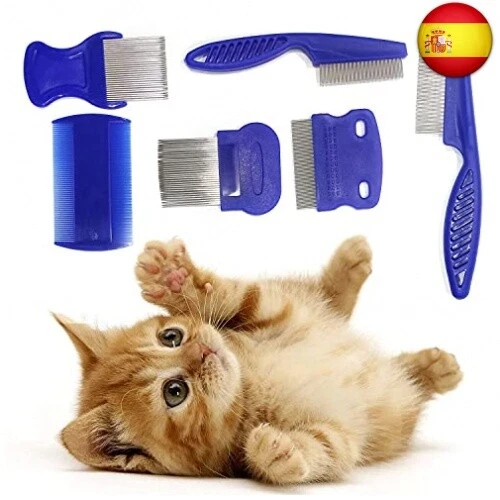 6 Piezas Peine Antipulgas para Gatos, Perros Peines para Piojos, peine de