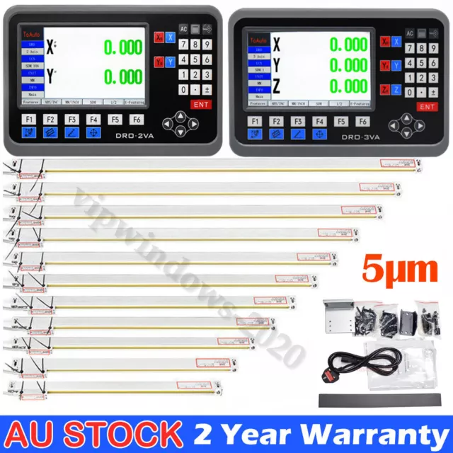 2/3 Axis Digital Readout DRO TTL Linear Glass Scale Encoder for Milling Lathe AU