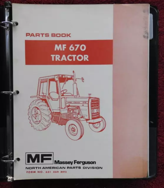 Original 1983-86 Massey Ferguson Mf 670 Mf670 Tractor Parts Catalog Manual Clean