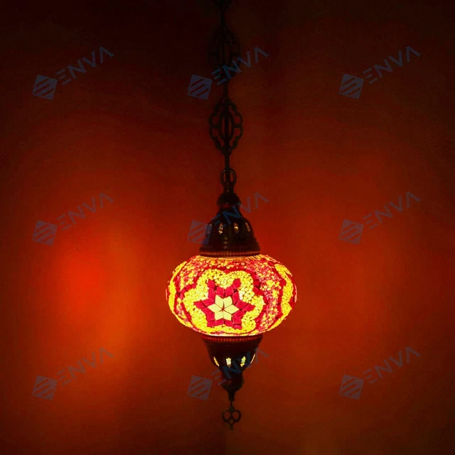 Plafonnier en mosaïque marocaine turque, lustre à tête unique, luminaire décoratif, globe en verre, club de restaurant romantique