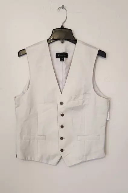 NWOT INC International Concepts Men's Small Beige Linen Blend Five Button Vest