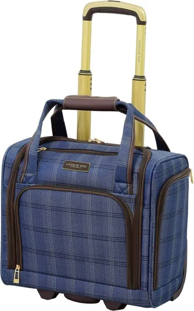 LONDON FOG Brentwood II 15" 2-Wheel Under The Seat Bag, Blue, Carry on